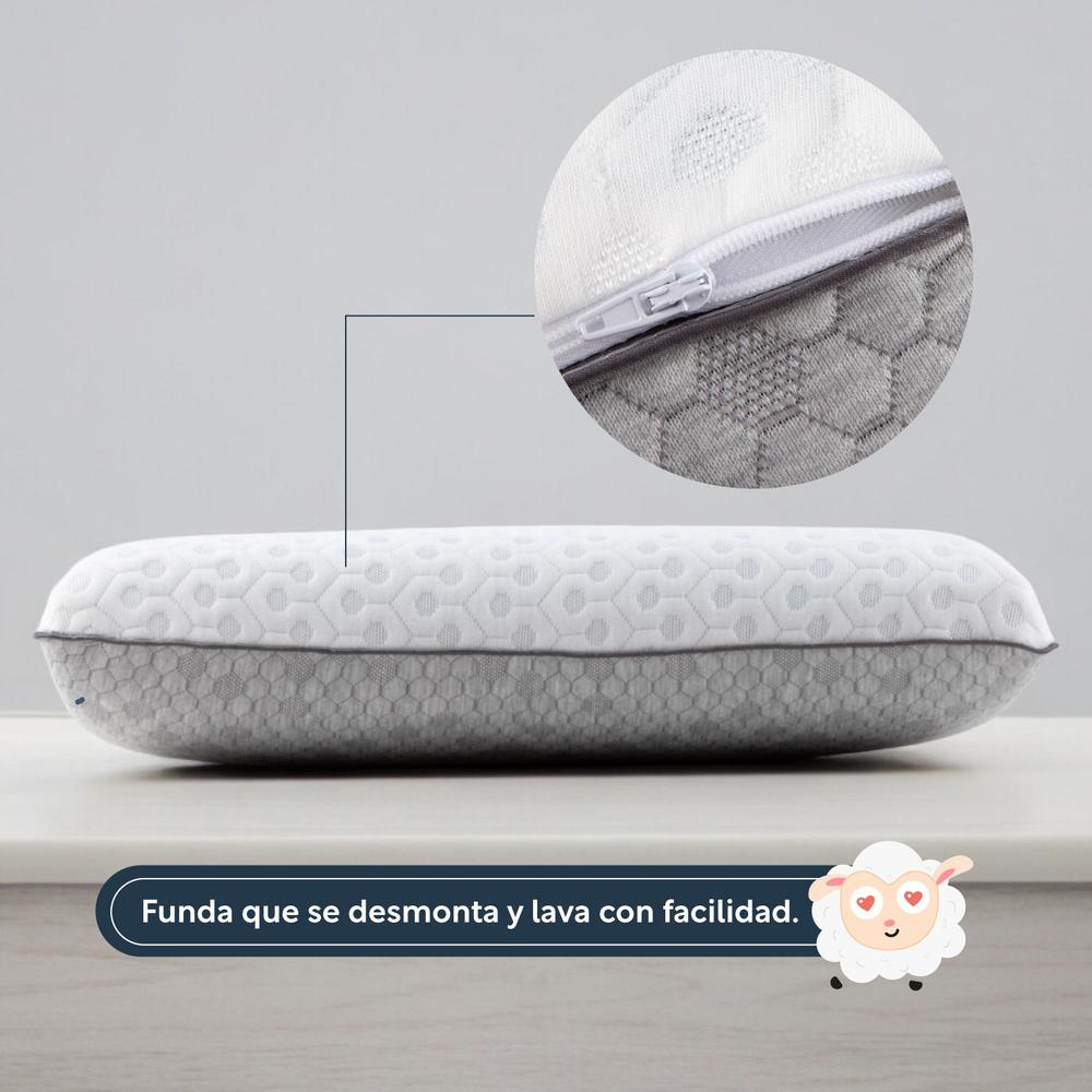 Foto 6 pulgar | Almohada Memory Foam 2 En 1 Bluecooling Gel + Graphite Carbon