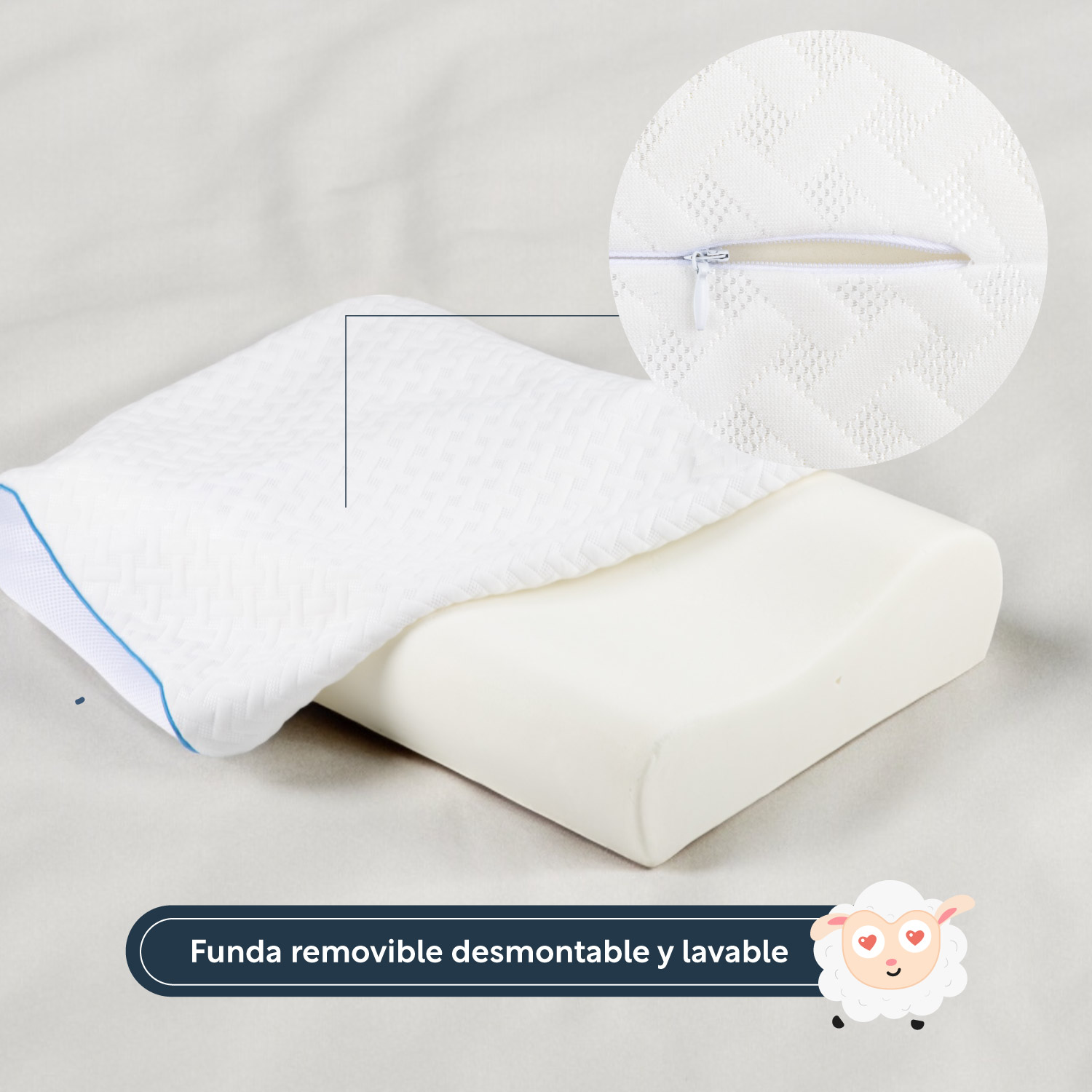 Foto 6 pulgar | Almohada Ortopédica Cervical Memory Foam Viscoelástica King