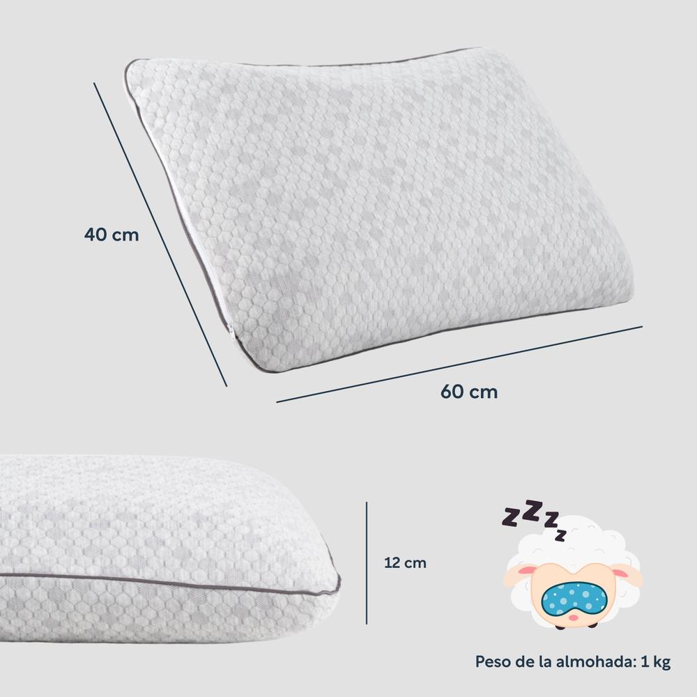 Foto 5 pulgar | Almohada Queen Memory Foam Graphite Carbón Viscoelástica