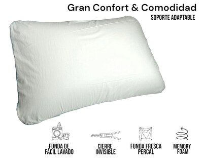 Foto 4 | Almohada Memory Foam Estandar Lunics Color Blanco