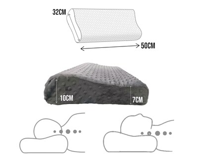 Foto 5 | Almohada Cervical Para Descanso Lunics Tela Minky Color Gris Oxford