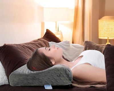 Foto 6 | Almohada Cervical Para Descanso Lunics Tela Minky Color Gris Oxford
