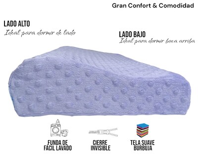 Foto 4 | Almohada Cervical Para Descanso Lunics Tela Minky Color Lila