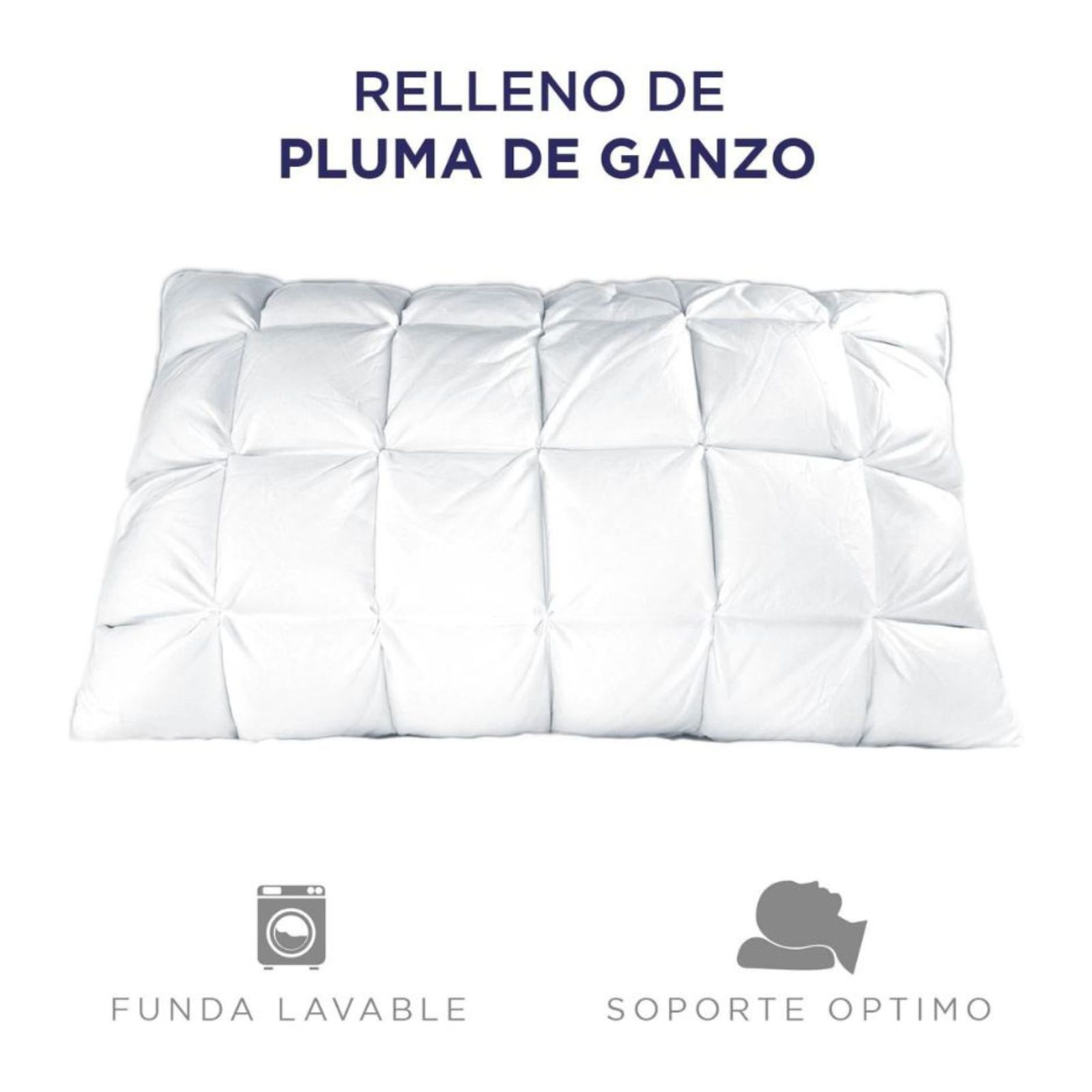 Foto 5 pulgar | 2 Pack Almohada Matrimonial Pluma De Ganso Hokins Hipoalergénicas Y Suaves Al Tacto