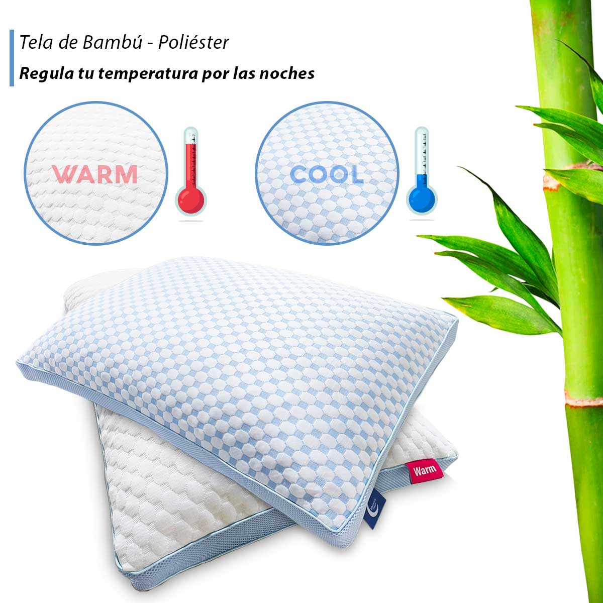 Foto 2 pulgar | Almohadas De Cama Tamaño King Para Dormir, Almohadas Ajustables De Memory Foam, Firmeza Media Para Dormir De Esp