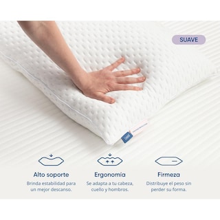 Foto 4 | Almohada Ajustable Suave Luuna 2 Pack Relleno 100% Memory Foam Triturado Ajustable Funda Lavable