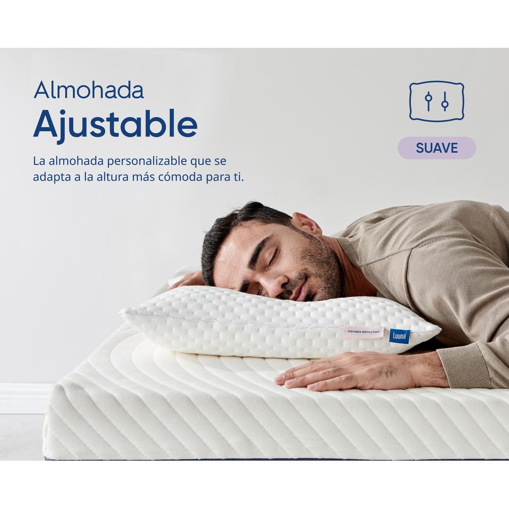 Foto 2 | Luuna Almohada Ajustable Suave Con Espuma De Memoria, 2 Pack, Tamaño King Size 88 X 46 Cm, Relleno 1