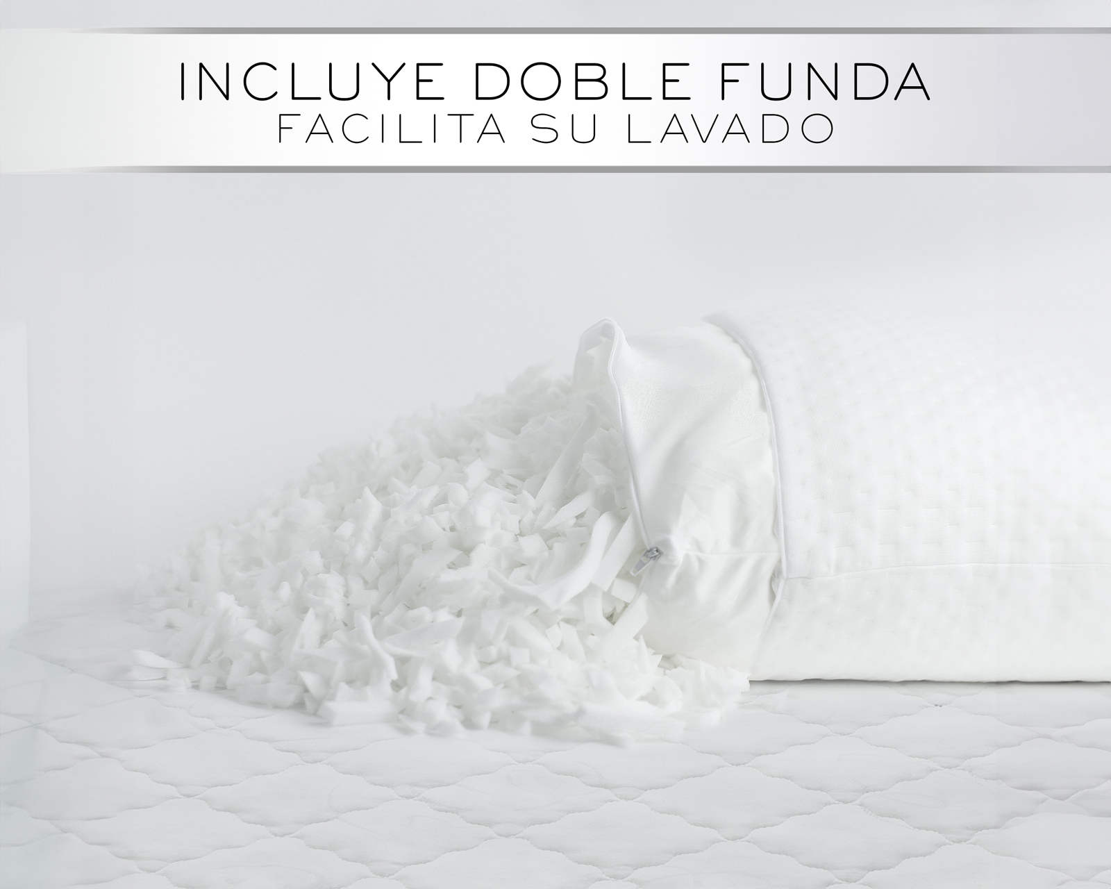 Foto 4 | Almohada Memory Foam Gel Ajustable Estándar Soporte Ergonómico Nube Color Blanco