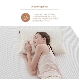 Foto 6 | Almohada Luuna Origins Latex Hipoalergénica de Origen Natural Termorreguladora Latex Lana y Algodón Tamaño Estándar