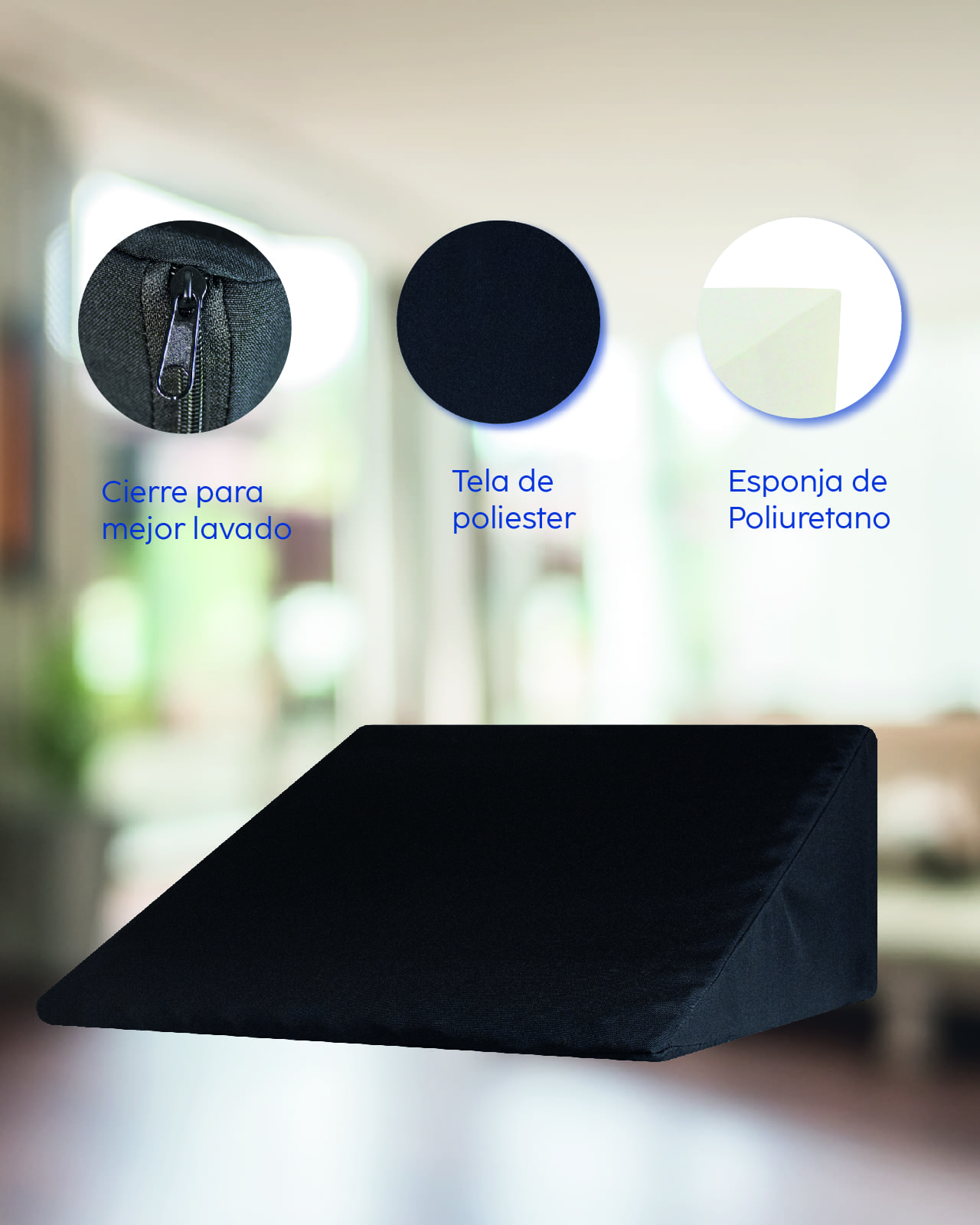 Foto 3 pulgar | Dr Joohn Almohada Tipo Cuña Para Cama Basic Low Pressure Foam Ideal Para Dormir, Antirronquidos Y Antirreflujo Negro