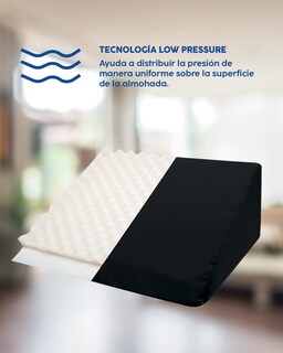 Foto 6 | Dr Joohn Almohada Tipo Cuña Para Cama Basic Low Pressure Foam Ideal Para Dormir, Antirronquidos Y Antirreflujo Negro
