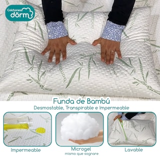 Foto 2 | Almohadas de Bambu Transpirable de Microgel funda de Bambú