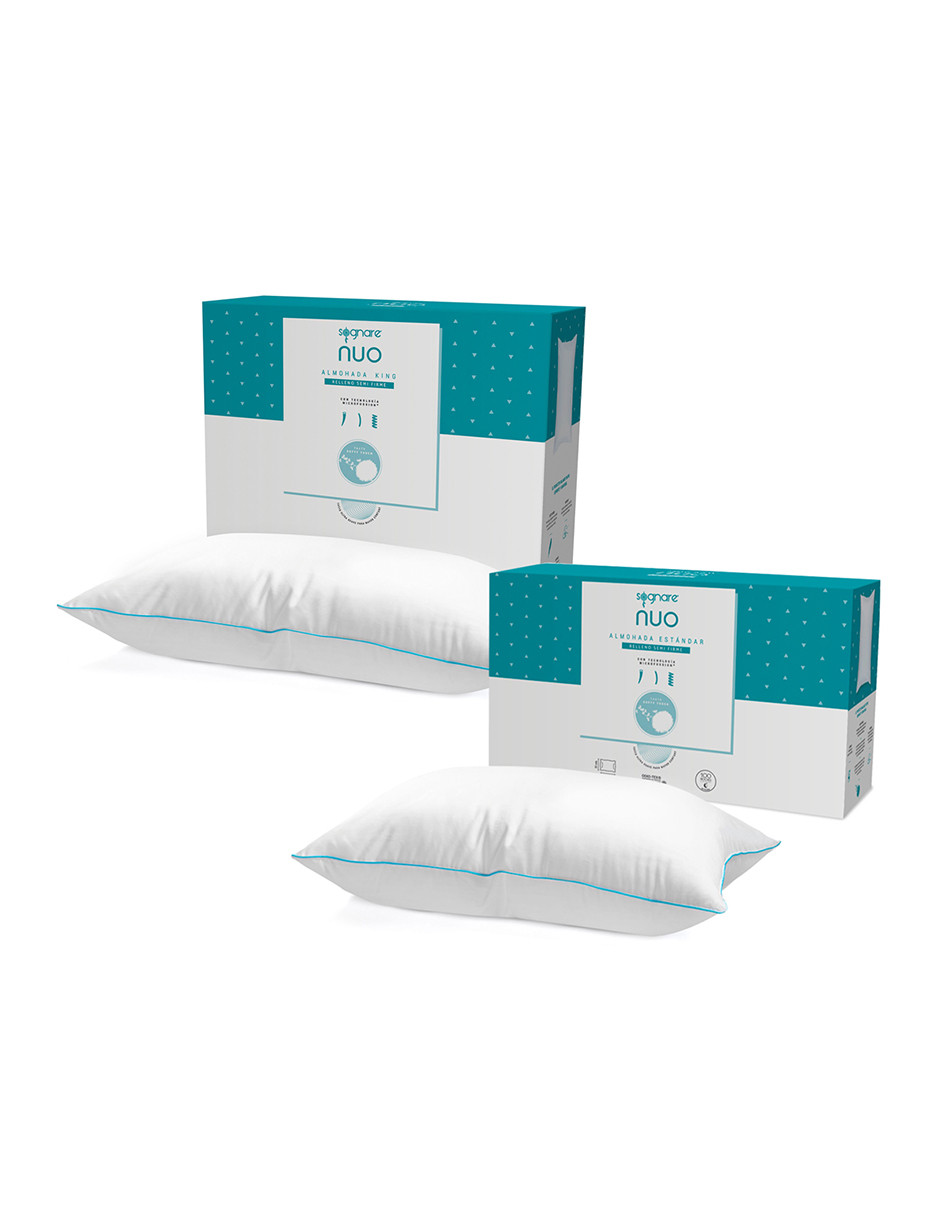 Foto 1 | Set Sognare Nuo 1 Almohada King Size + 1 Almohadas Estándar Relleno Semifirme Microfibras de Gel Hipoalergénica