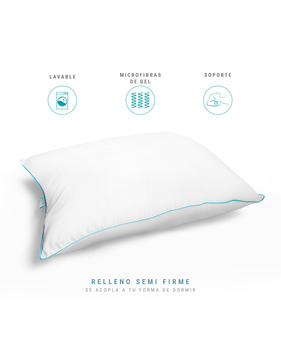 Foto 2 | Set Sognare Nuo 1 Almohada King Size + 1 Almohadas Estándar Relleno Semifirme Microfibras de Gel Hipoalergénica