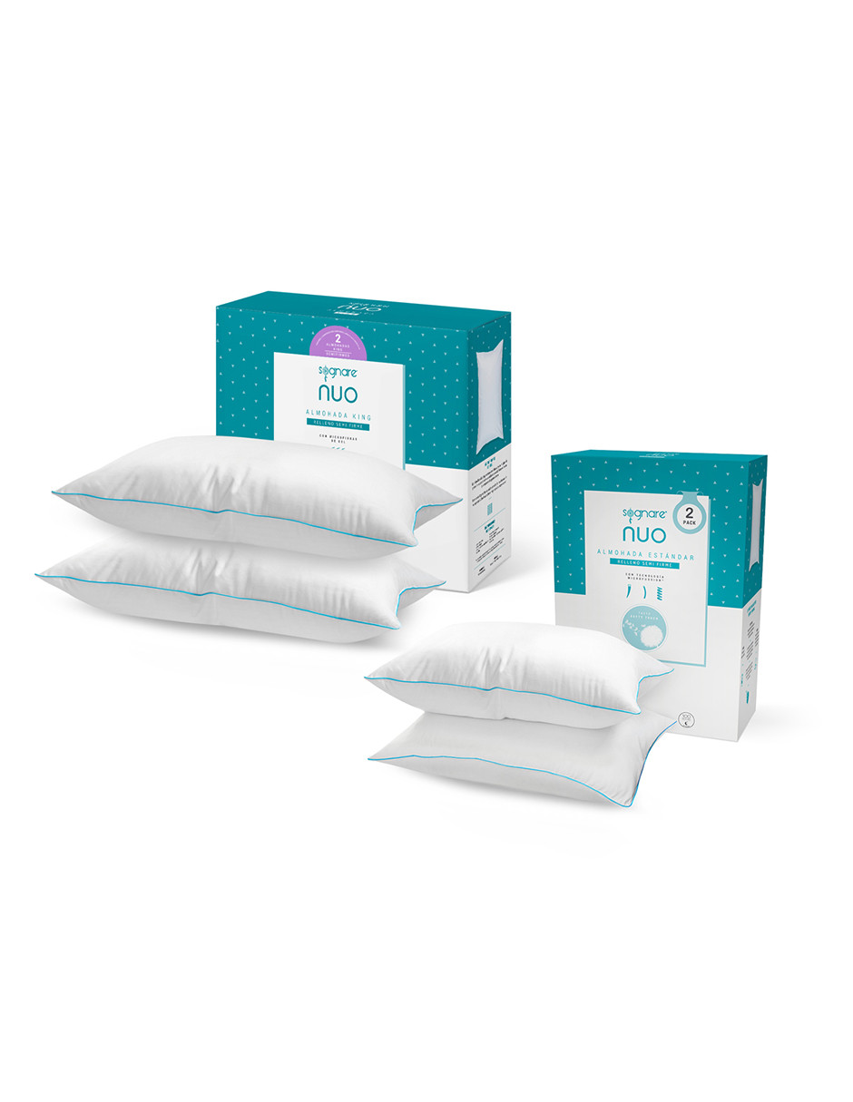 Foto 2 pulgar | Set Sognare Nuo 2 Almohadas King Size + 2 Almohadas Estándar Relleno Semifirme Microfibras de Gel Hipoalergénica