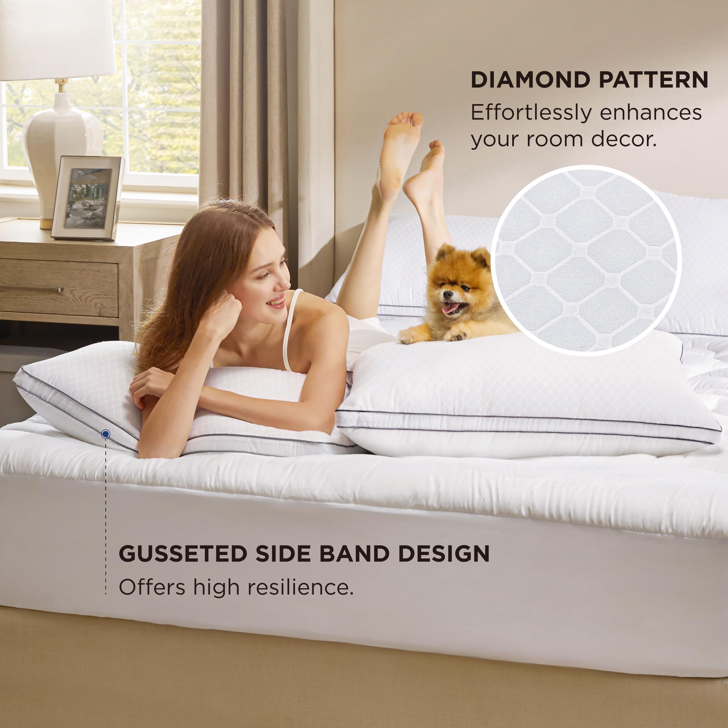 Foto 5 pulgar | Juego de 2 Almohadas King Size Bedsure- Venta Internacional