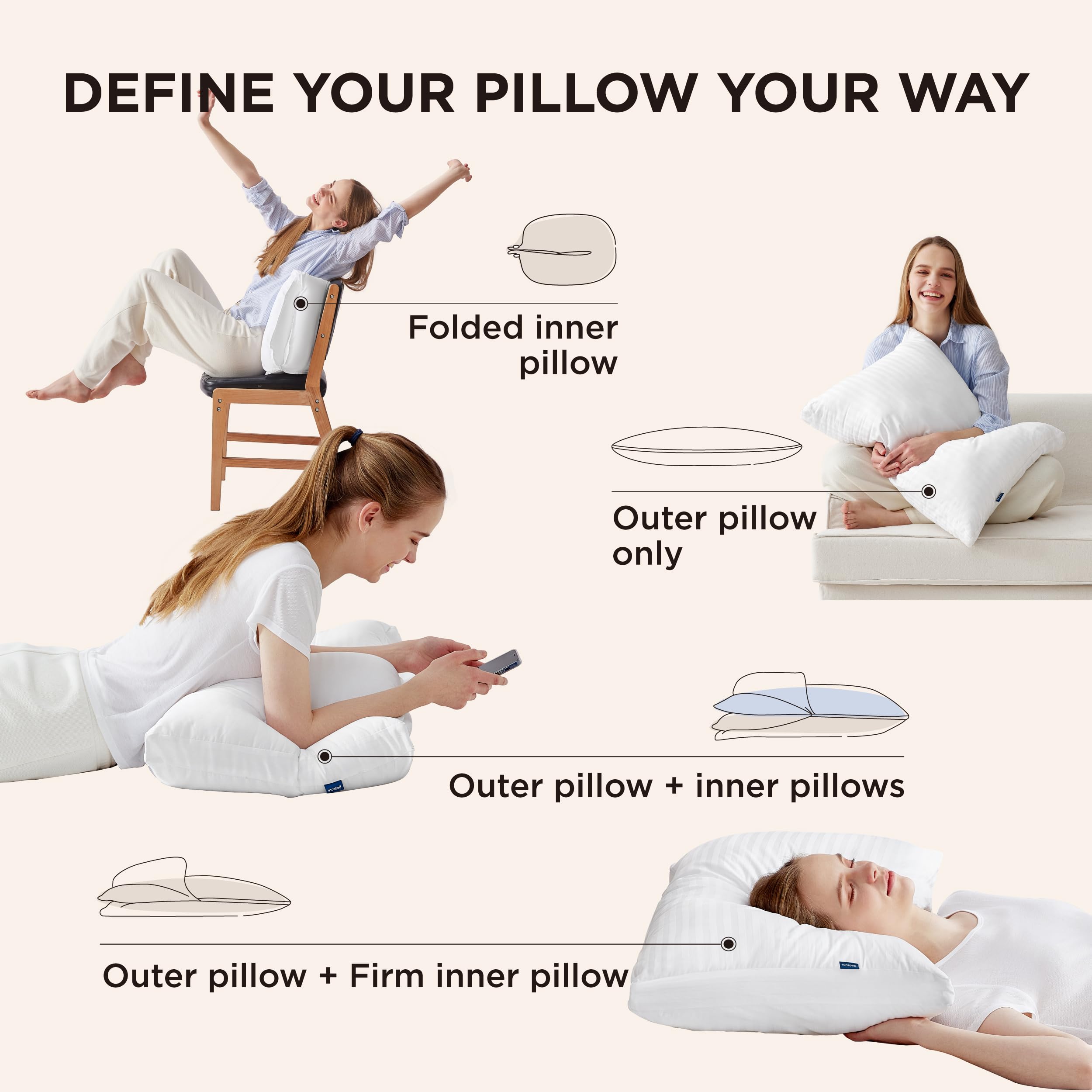 Foto 7 pulgar | Almohada Bedsure 2 Piezas-Venta Internacional