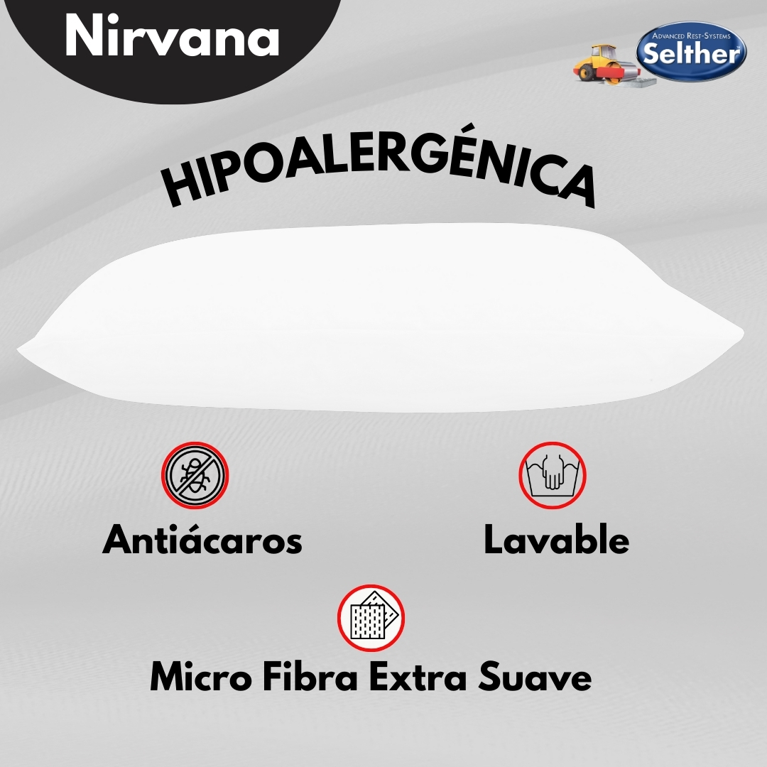 Foto 5 pulgar | Almohada Selther Nirvana Microfibra Hipoalergénica 65 X 45cm