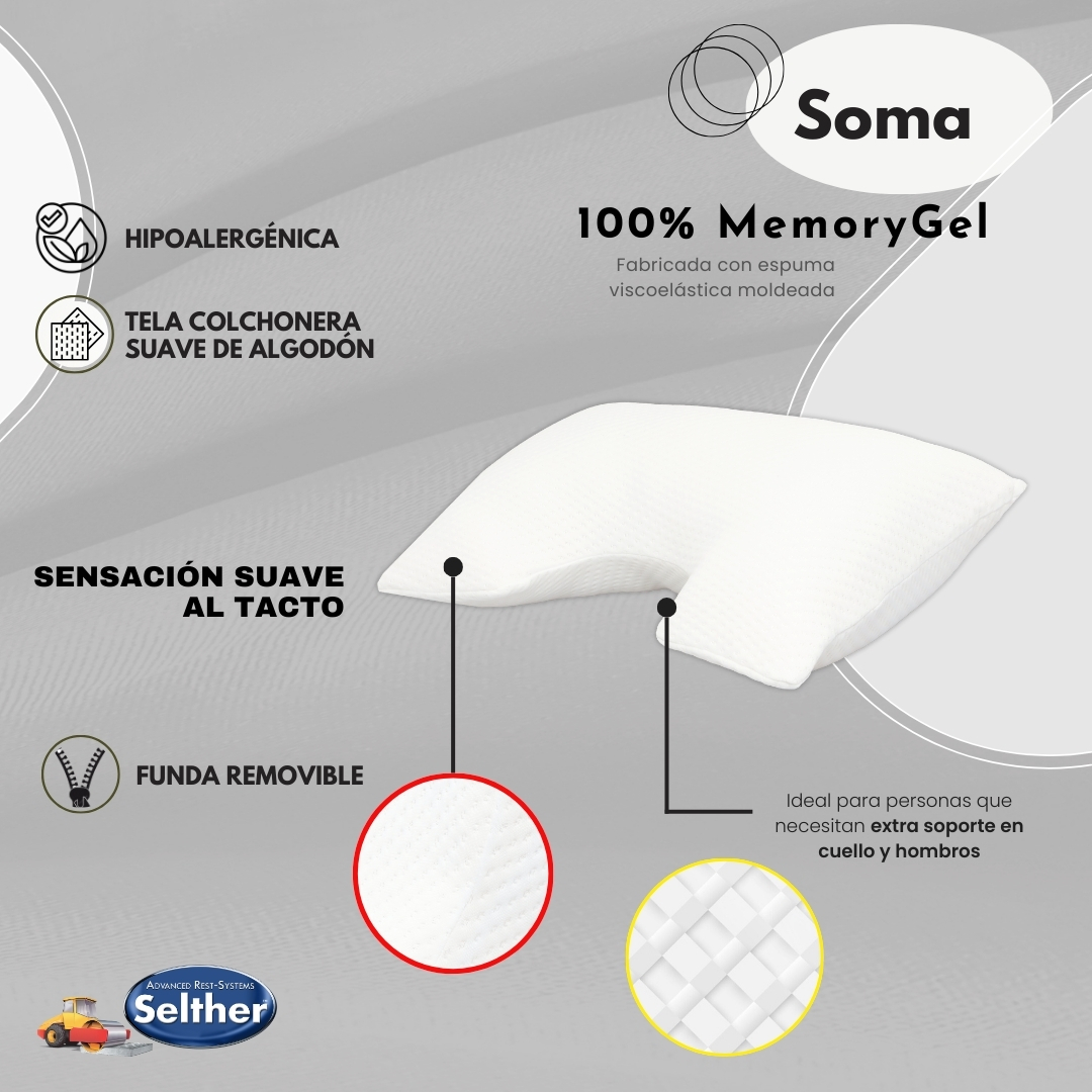 Foto 6 pulgar | Almohada Soma Selther Individual Memory Foam Descanso Perfecto