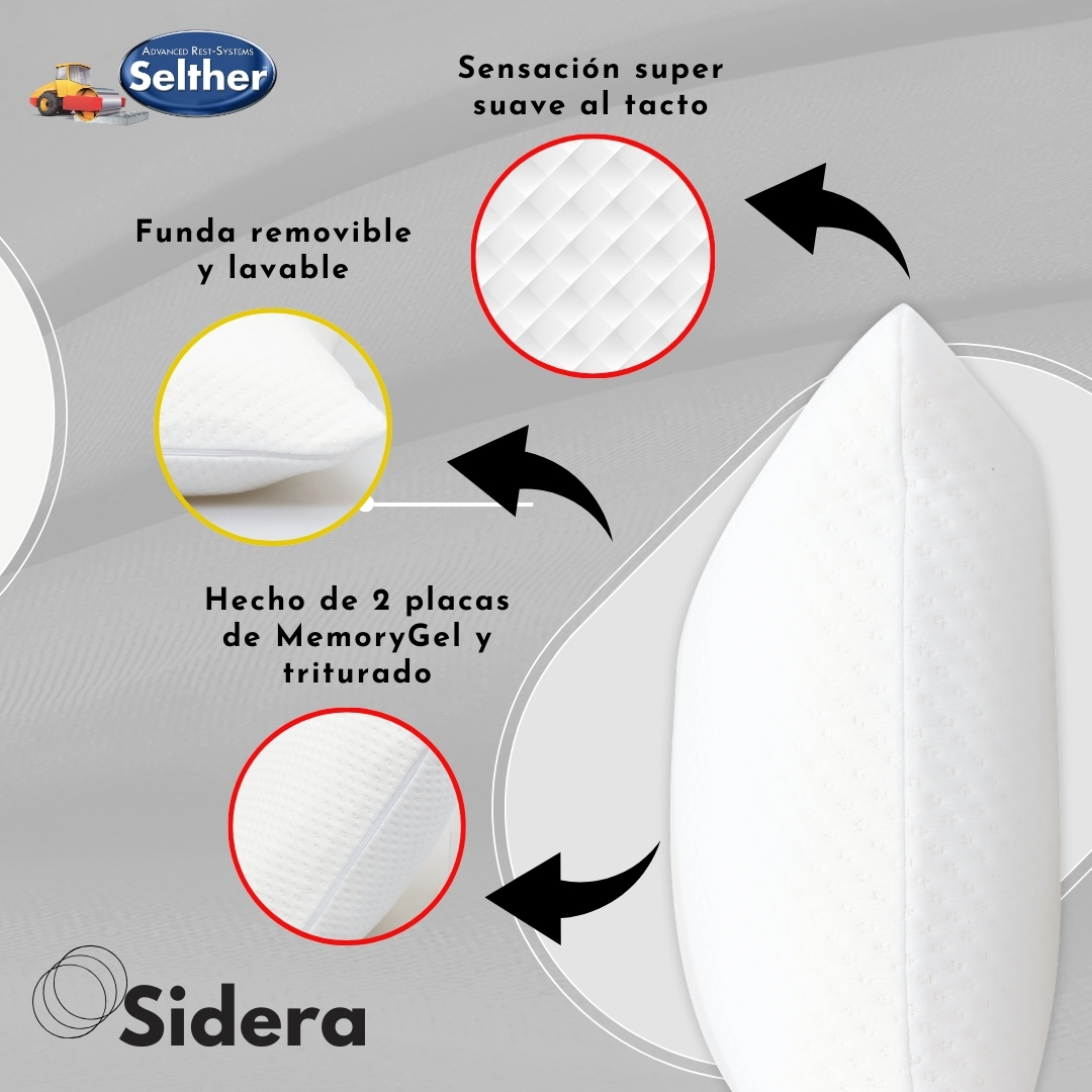 Foto 5 pulgar | Almohada Selther Sidera Memory Foam Innovación Para Descanso