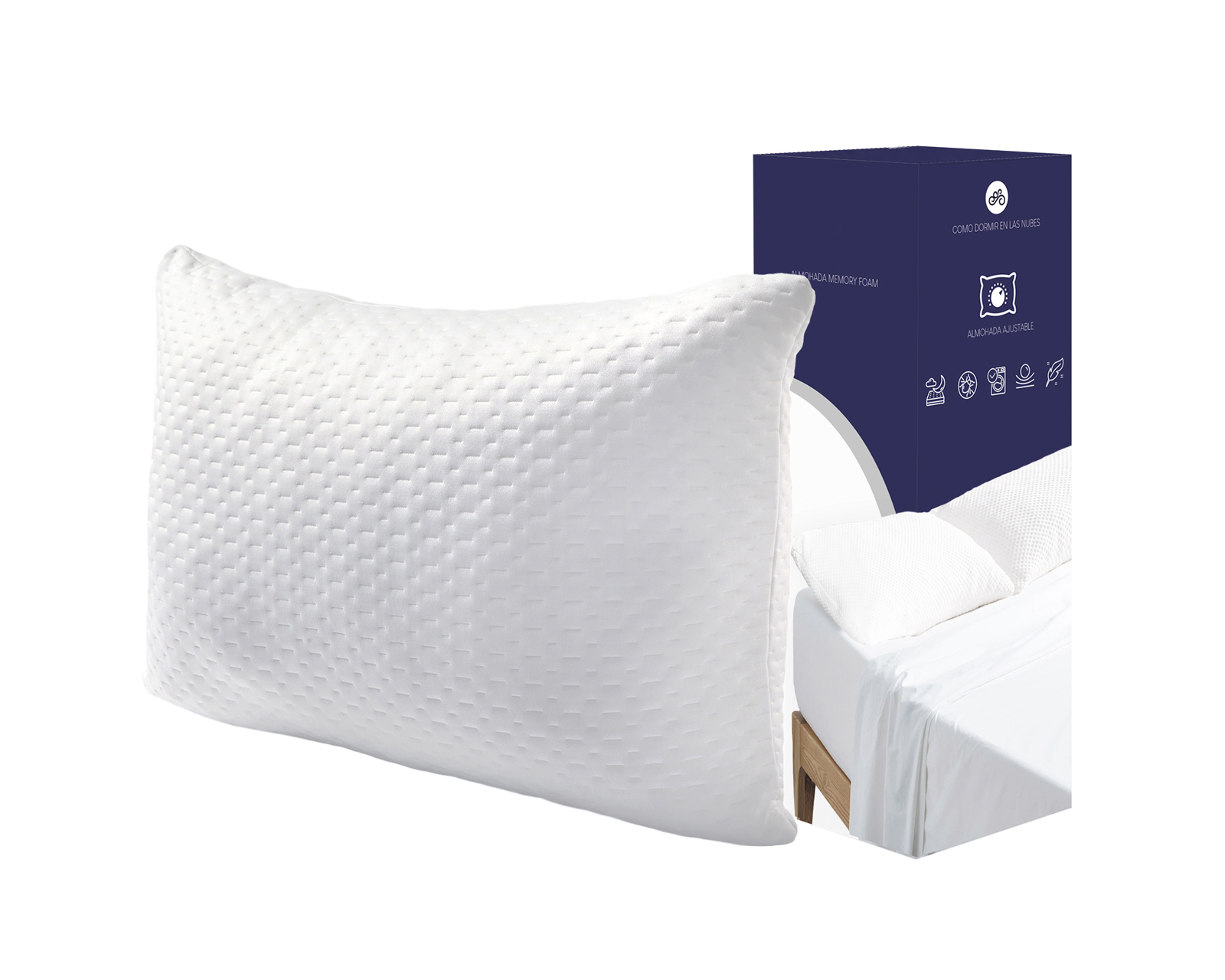 Foto 1 | Almohada Memory Foam Gel Ajustable Estándar Soporte Ergonómico Basitex