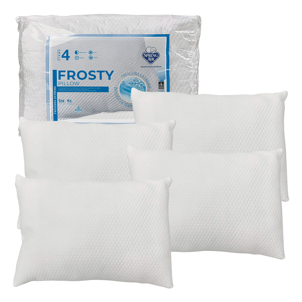 Foto 2 pulgar | Pack De 4 Almohadas Spring Air Frosty Color Blanco