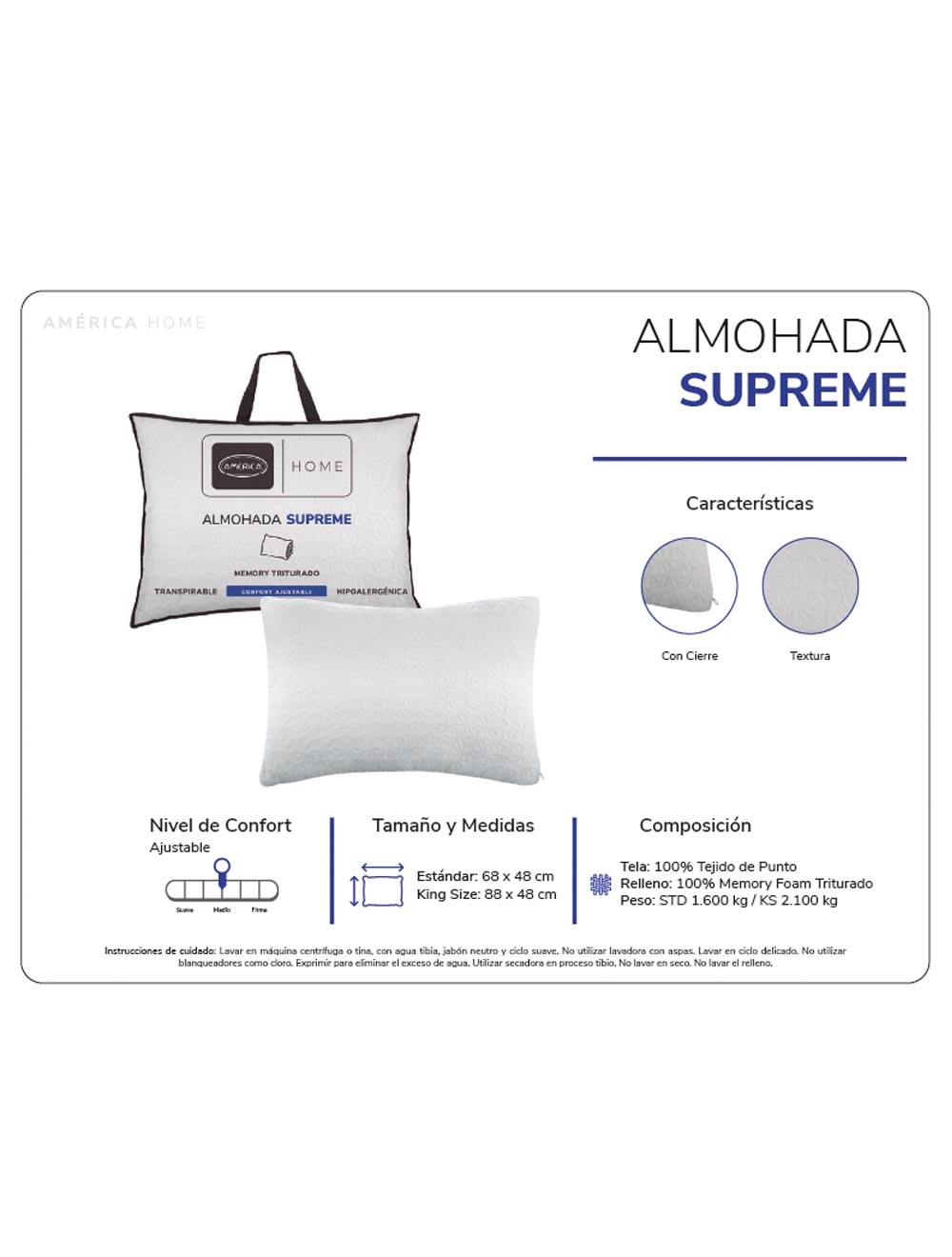 Foto 6 pulgar | Almohada América Home Supreme Estandar