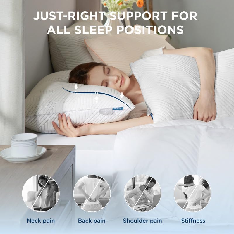 Foto 4 pulgar | Almohada Bedsure Firm King Size Juego de 2 Unidades de Espuma Viscoelástica Triturada - Venta Internacional