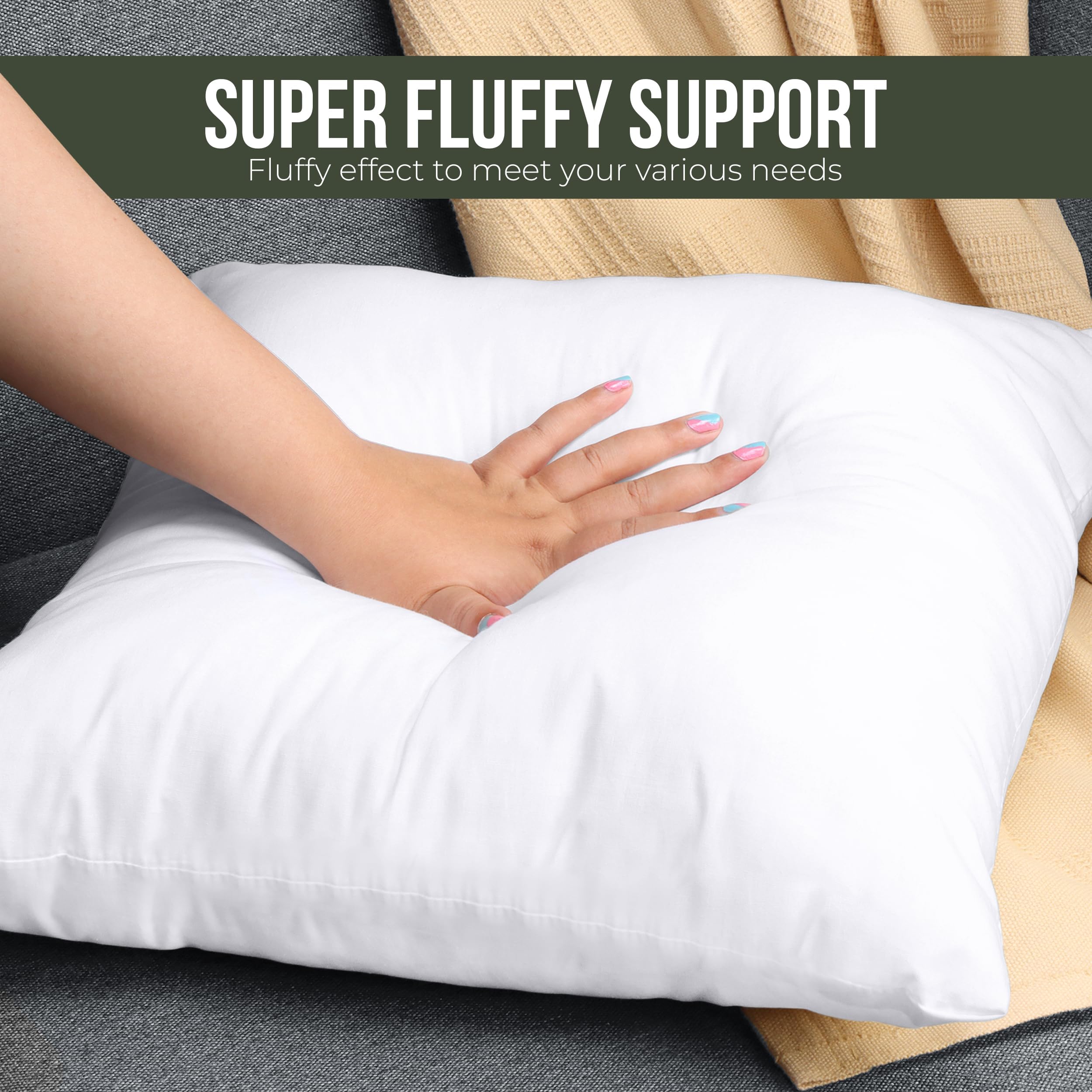 Foto 4 | Almohadas Utopia Bedding, Color Blanco, 43 X 43 Cm (juego De 1) - Venta Internacional.