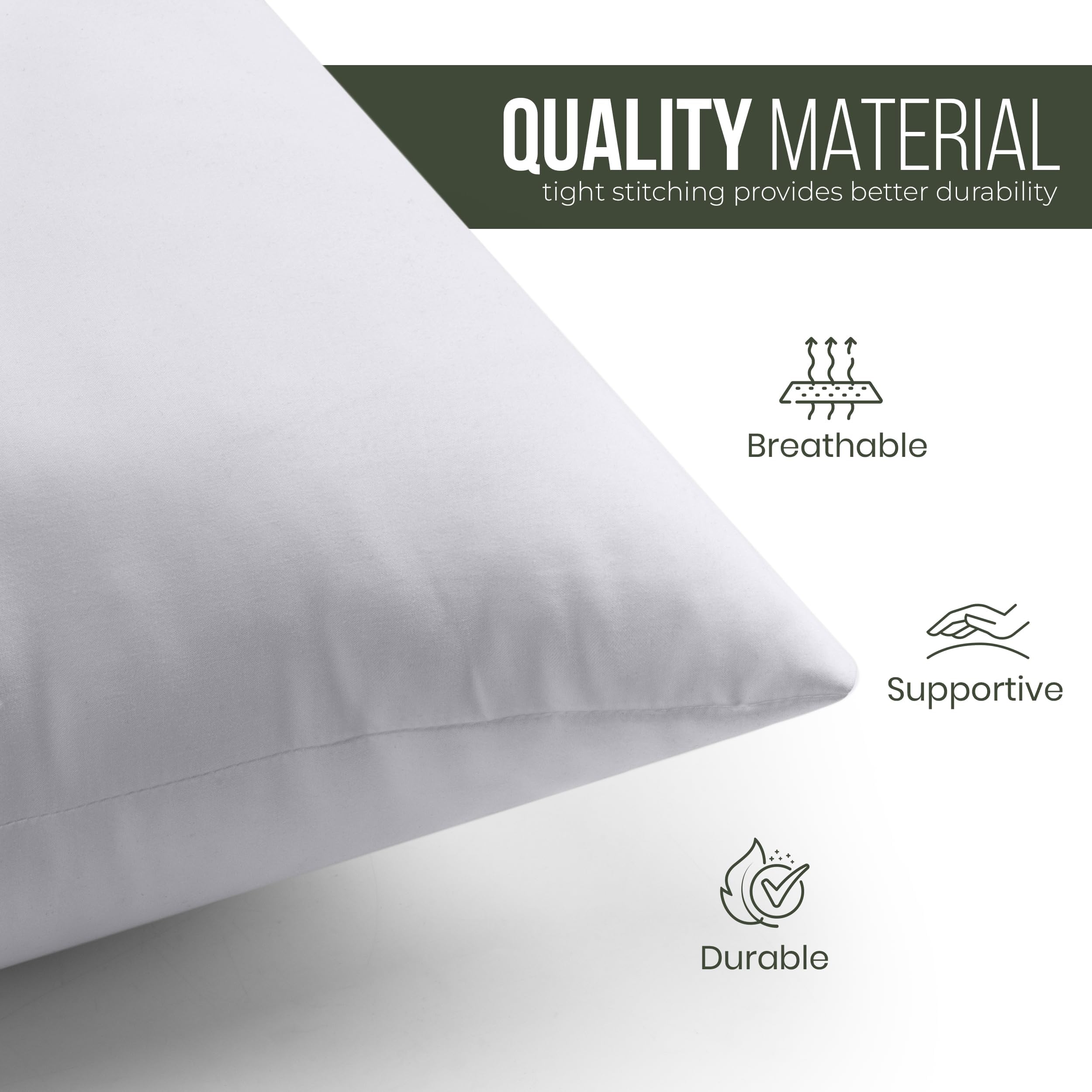 Foto 8 pulgar | Almohadas Utopia Bedding, Color Blanco, 43 X 43 Cm (juego De 1) - Venta Internacional.