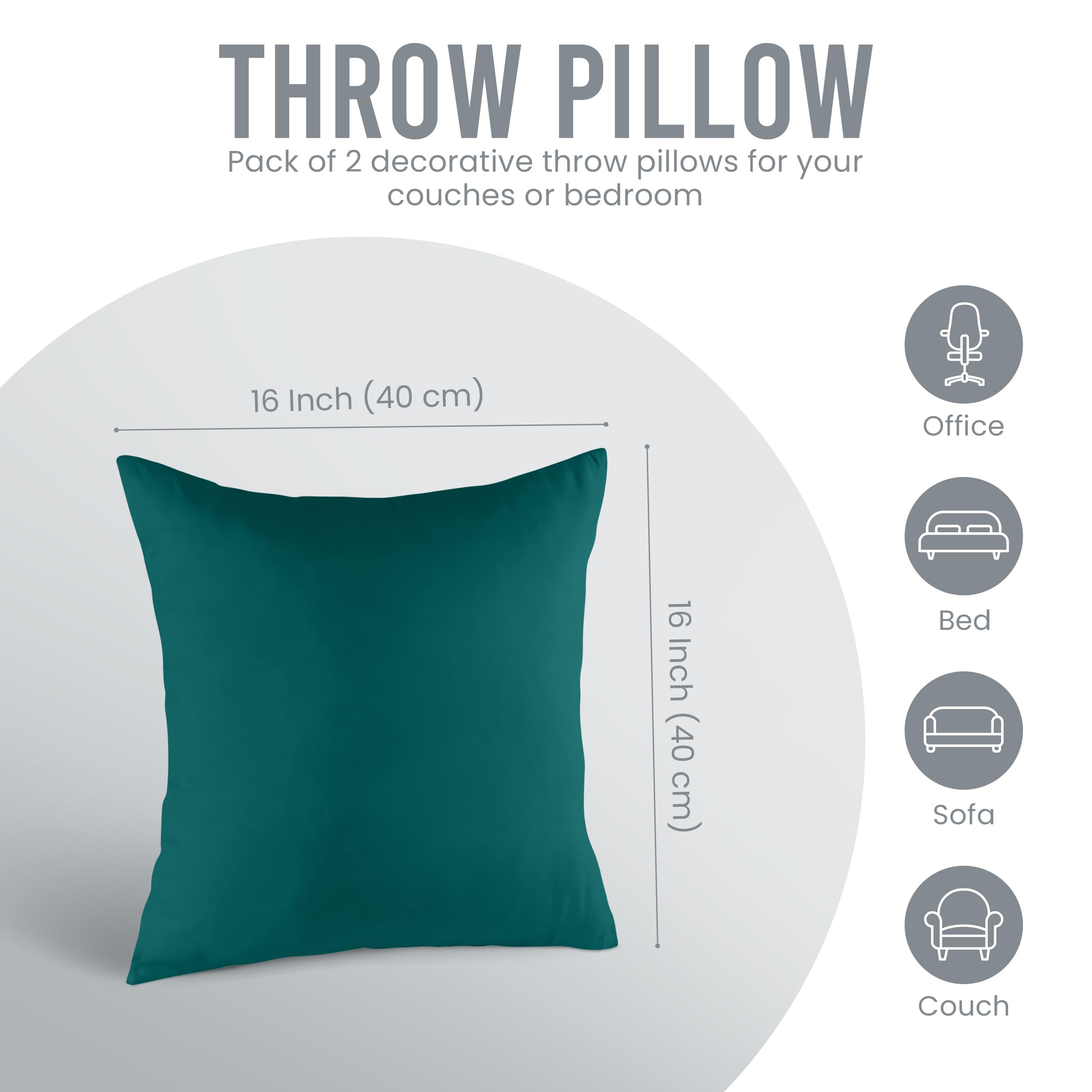 Foto 6 pulgar | Almohadas Utopia Bedding, Color Verde Azulado Oscuro, 45 X 45 Cm, Paquete De 2 - Venta Internacional.
