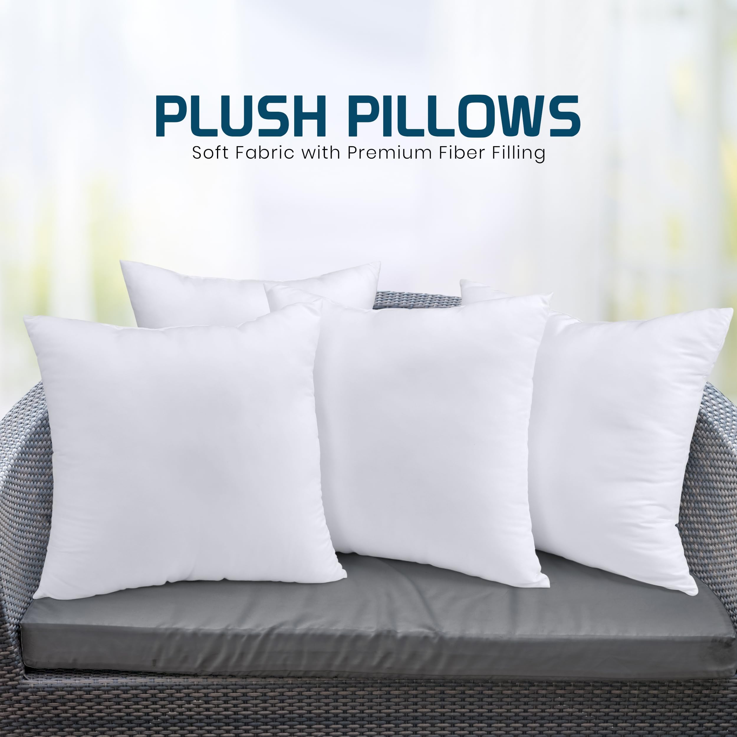 Foto 6 | Almohadas Throw Pillows Utopia 4 Unidades Blanco - Venta Internacional