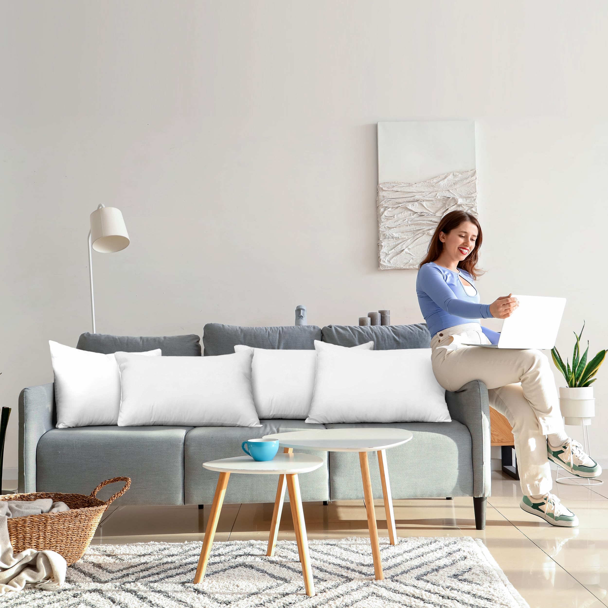 Foto 4 pulgar | Almohadas Throw Pillows Utopia 12 Unidades Blanco - Venta Internacional