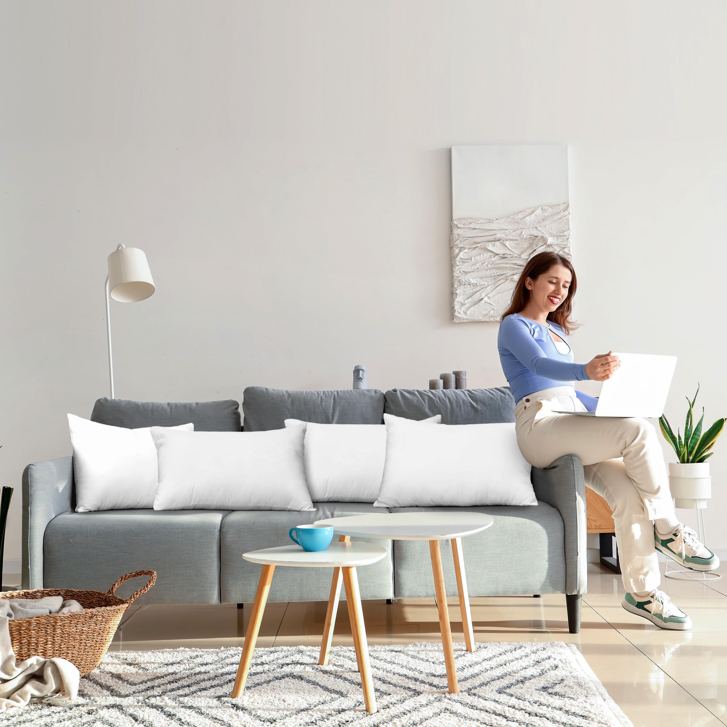 Foto 4 pulgar | Almohadas Throw Pillows Utopia 4 Unidades Blanco - Venta Internacional