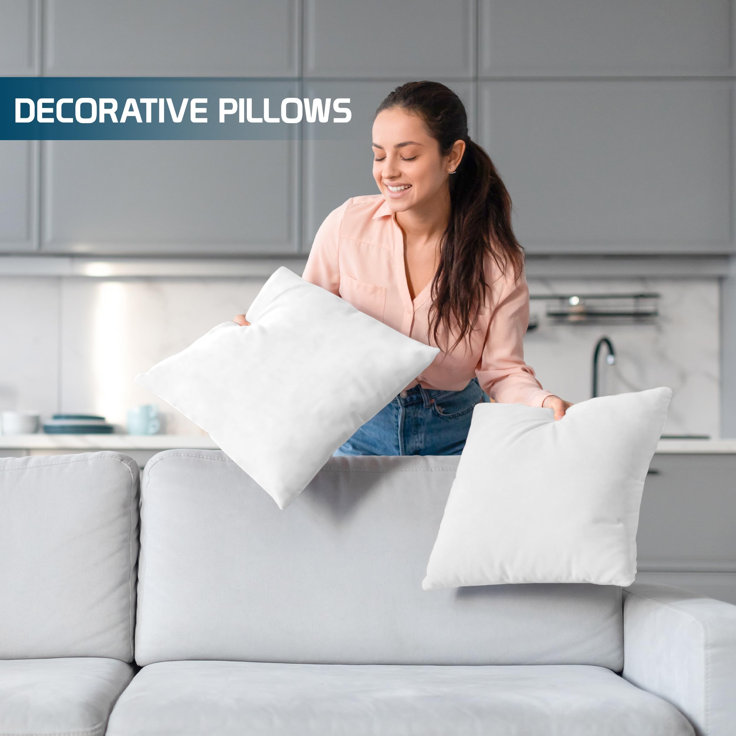 Foto 4 pulgar | Almohadas Throw Pillows Utopia Blanco 4 Piezas - Venta Internacional