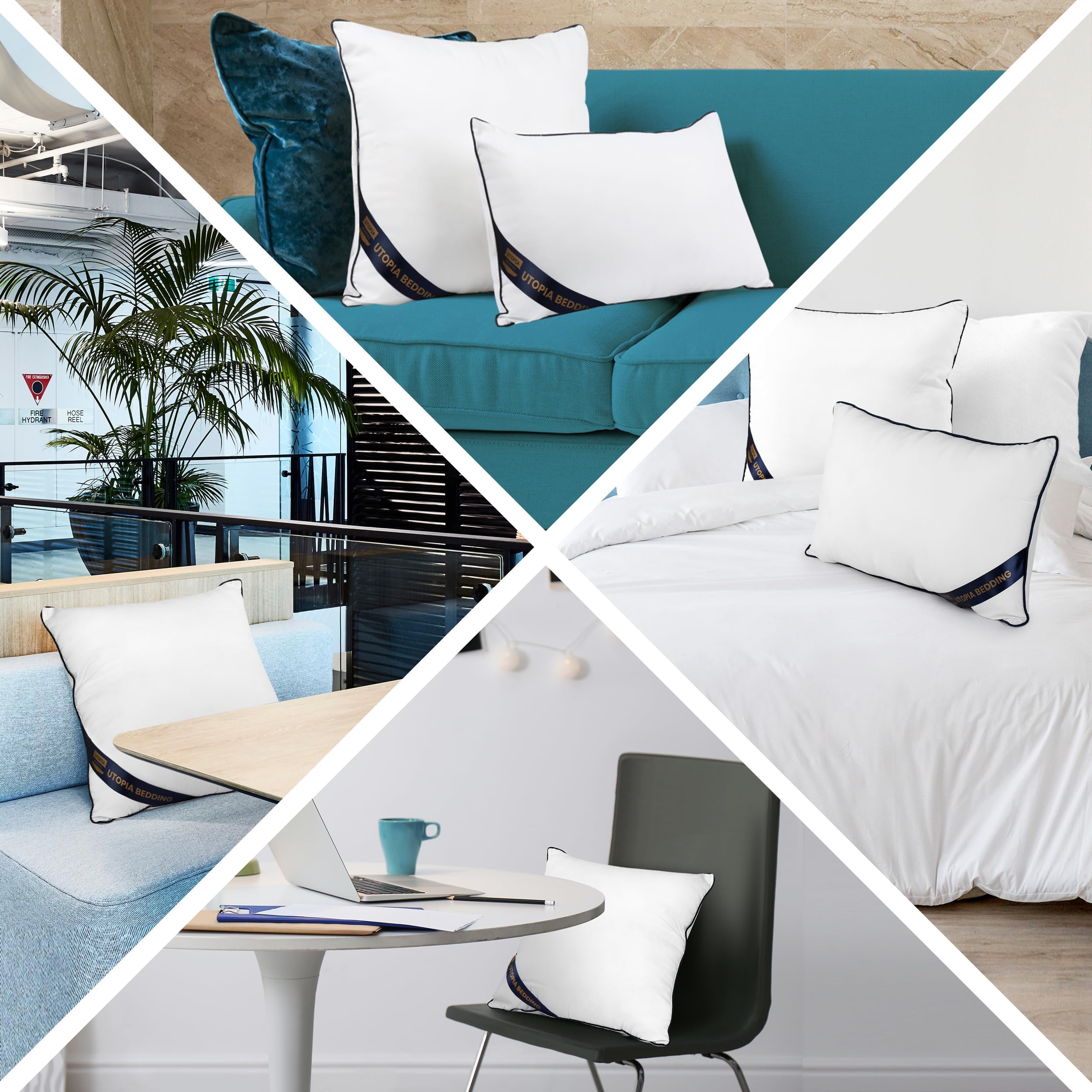 Foto 5 | Almohadas Utopia Bedding 2 Piezas Blanco - Venta Internacional