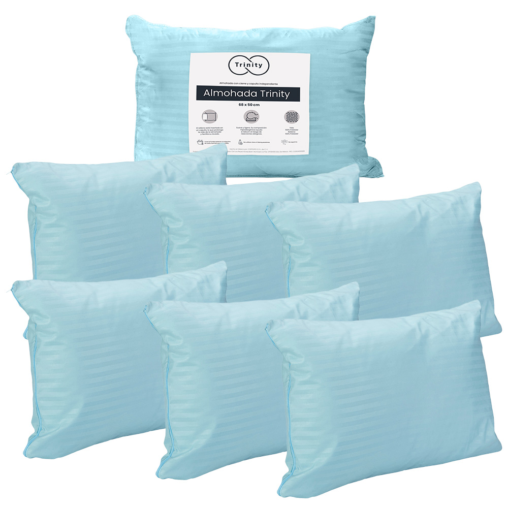 Foto 1 | Almohada Trinity Color Azul Cielo Pack De 6