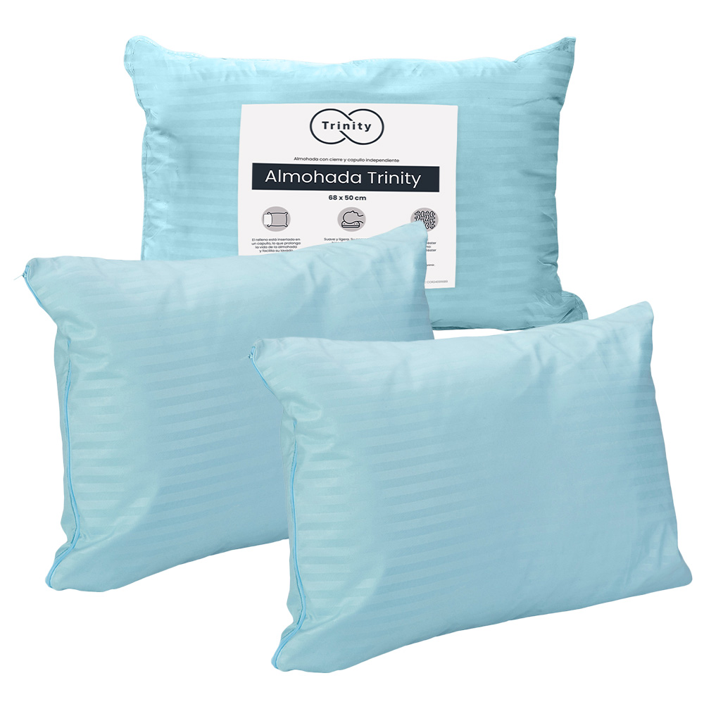 Foto 1 | Almohada Trinity Color Azul Cielo Pack De 2