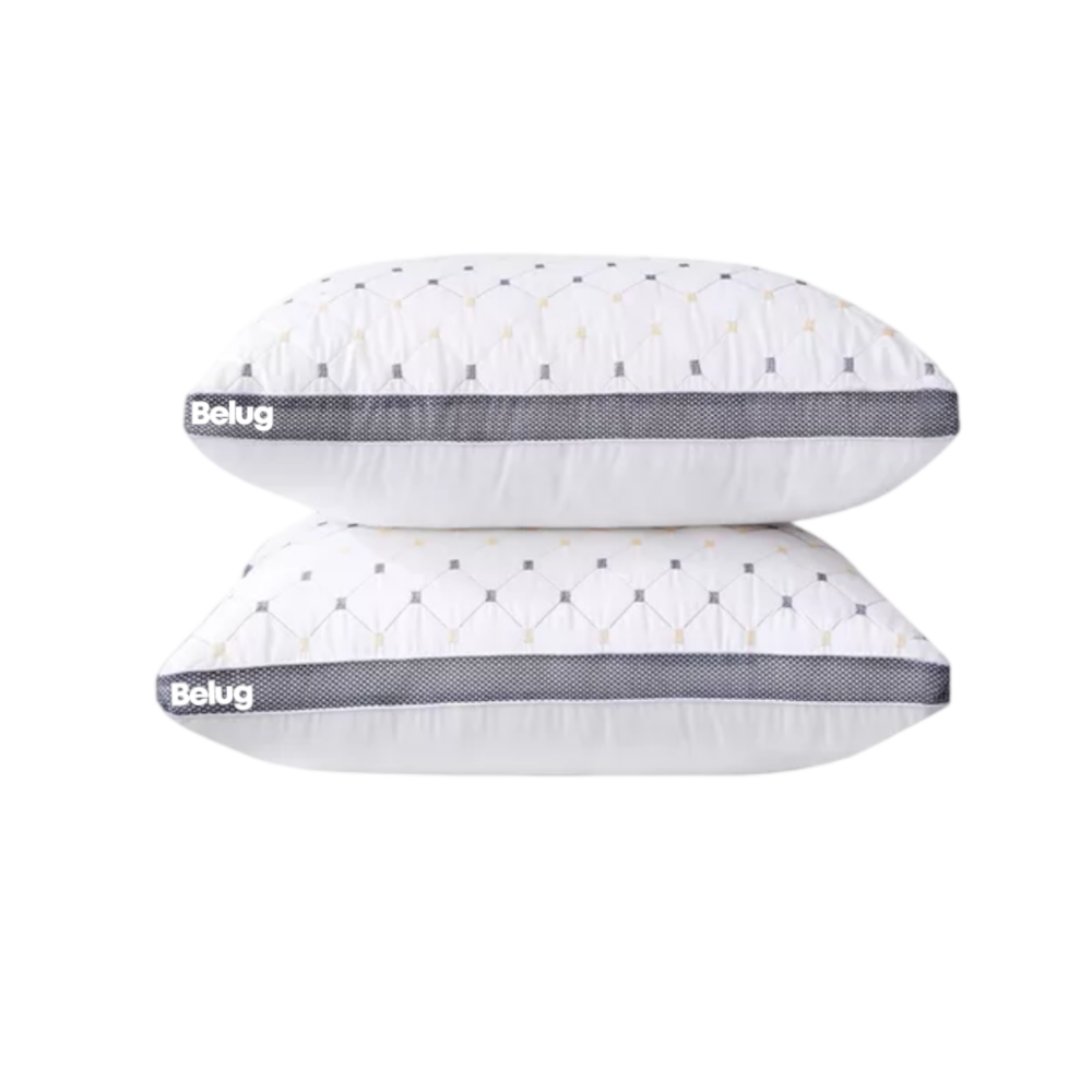 Set 2 Almohadas Ultra Suaves Fibra Transpirables, Blanco Belug