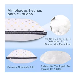 Foto 3 | Set 2 Almohadas Ultra Suaves Fibra Transpirables, Blanco Belug