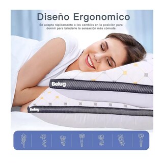Foto 5 | Set 2 Almohadas Ultra Suaves Fibra Transpirables, Blanco Belug