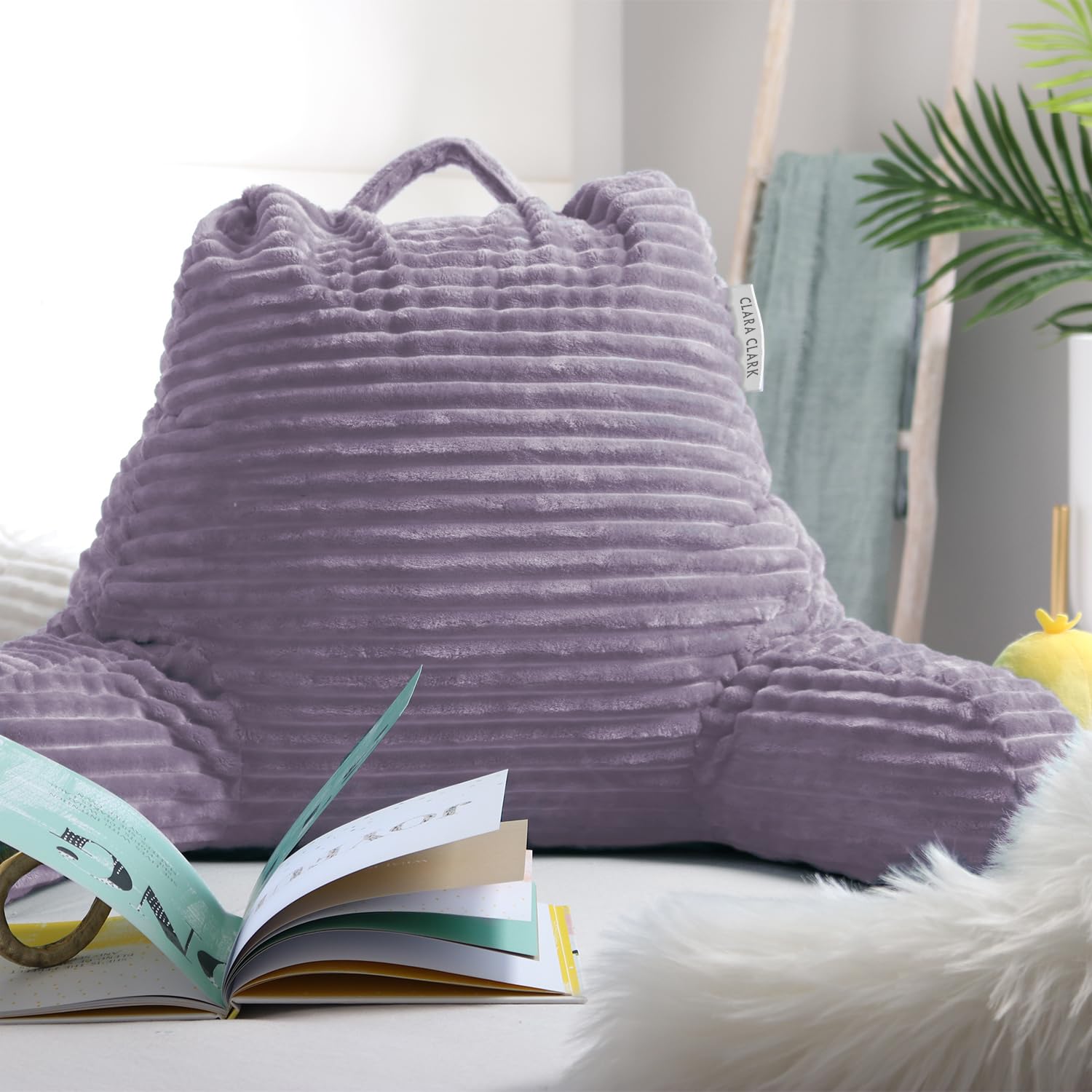 Foto 5 pulgar | Cojín De Lectura Clara Clark Para Cama Adulto Con Respaldo Para Espalda, Color Morado - Venta Internacional.