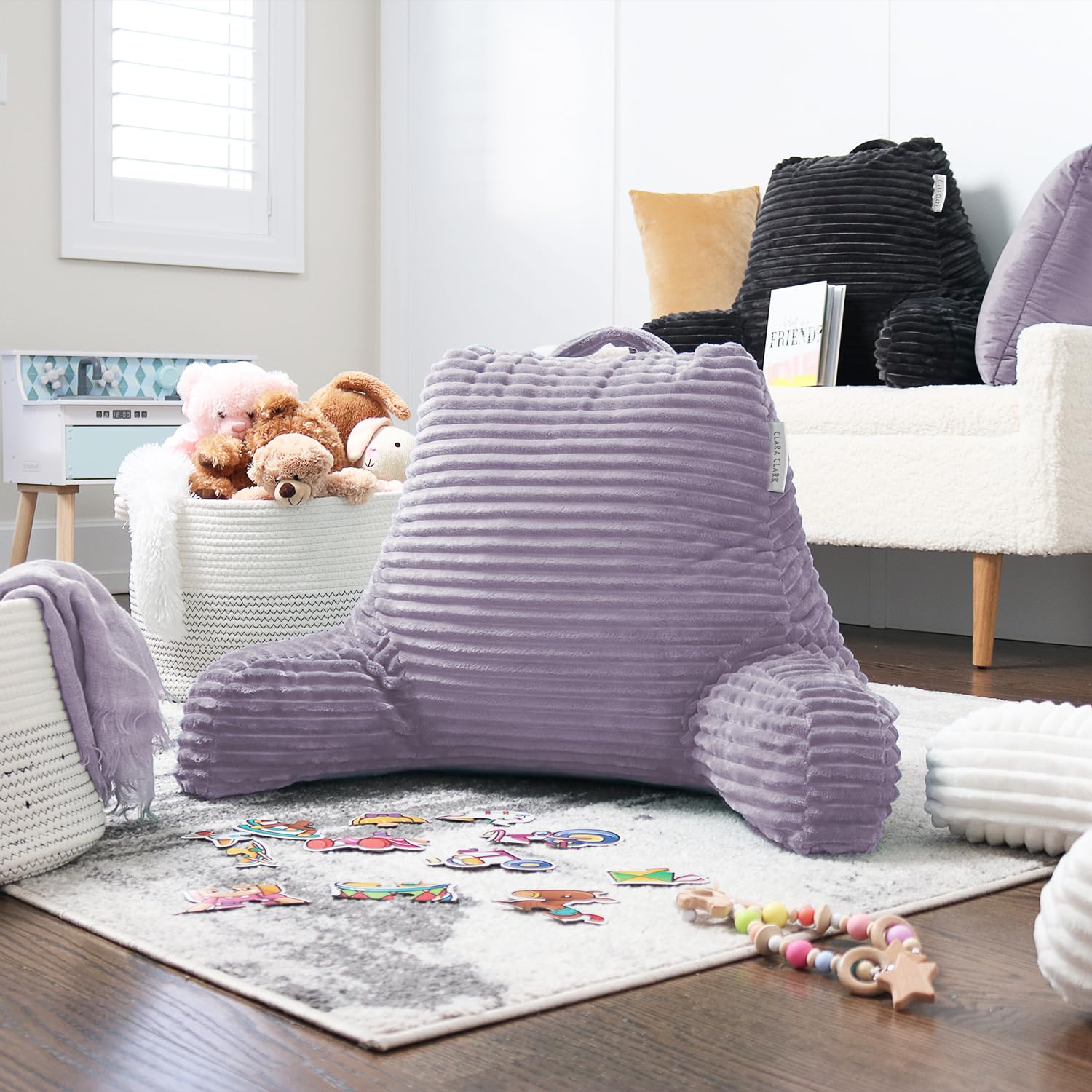 Foto 6 pulgar | Cojín De Lectura Clara Clark Para Cama Adulto Con Respaldo Para Espalda, Color Morado - Venta Internacional.