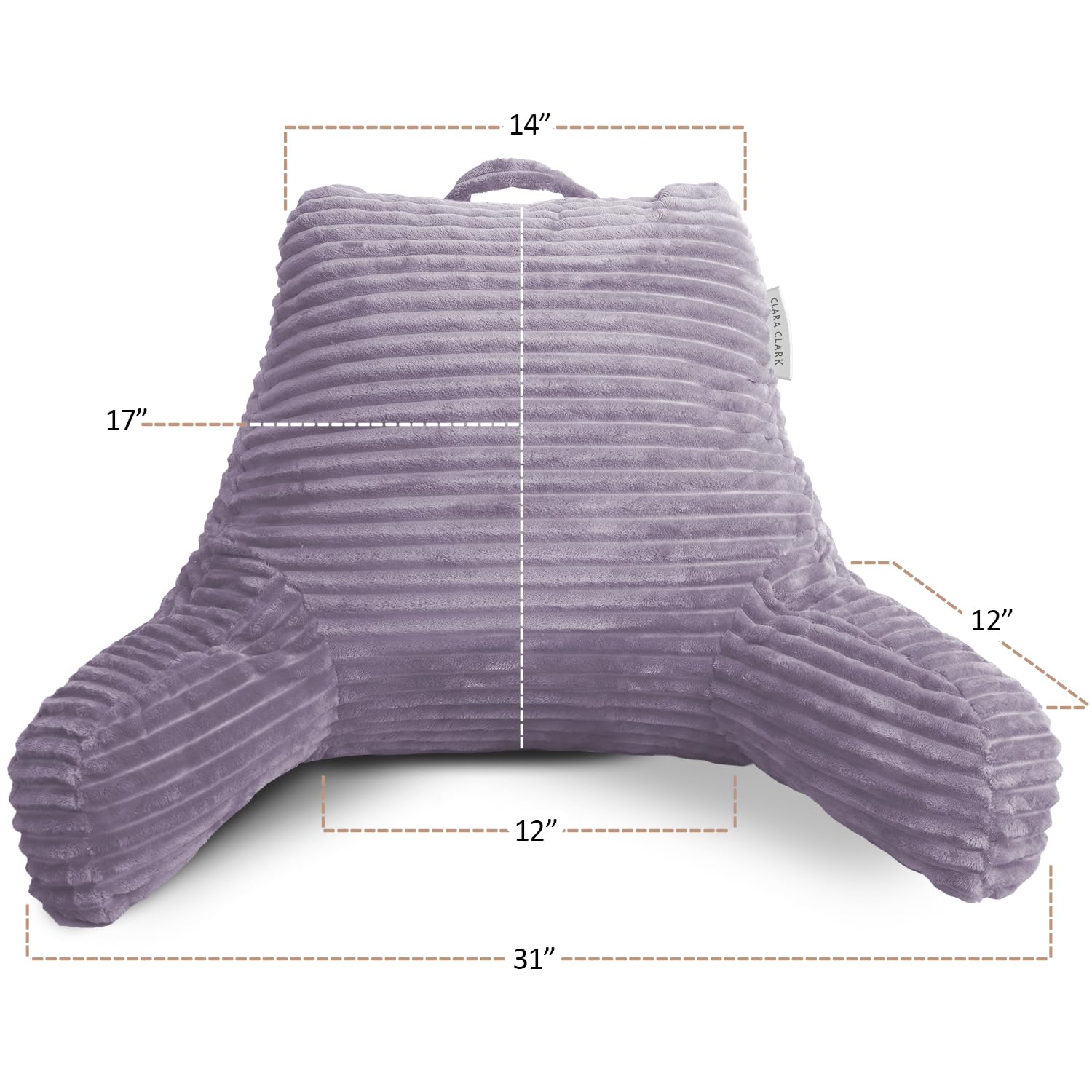 Foto 7 pulgar | Cojín De Lectura Clara Clark Para Cama Adulto Con Respaldo Para Espalda, Color Morado - Venta Internacional.