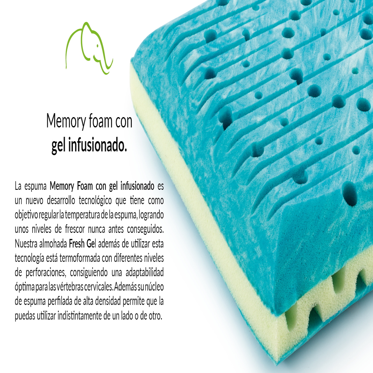 Foto 3 pulgar | Almohadas Viscoelásticas Memory Foam Gel Infusionado 2 Piezas