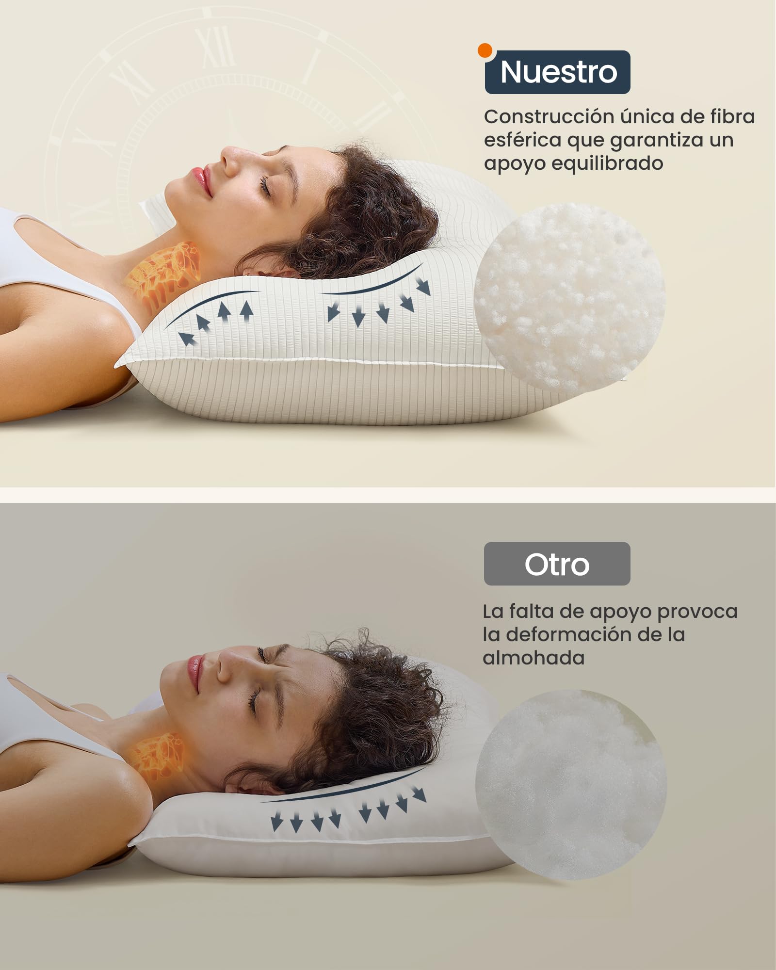 Foto 6 pulgar | Juego de Almohadas Songmics Home Blancas