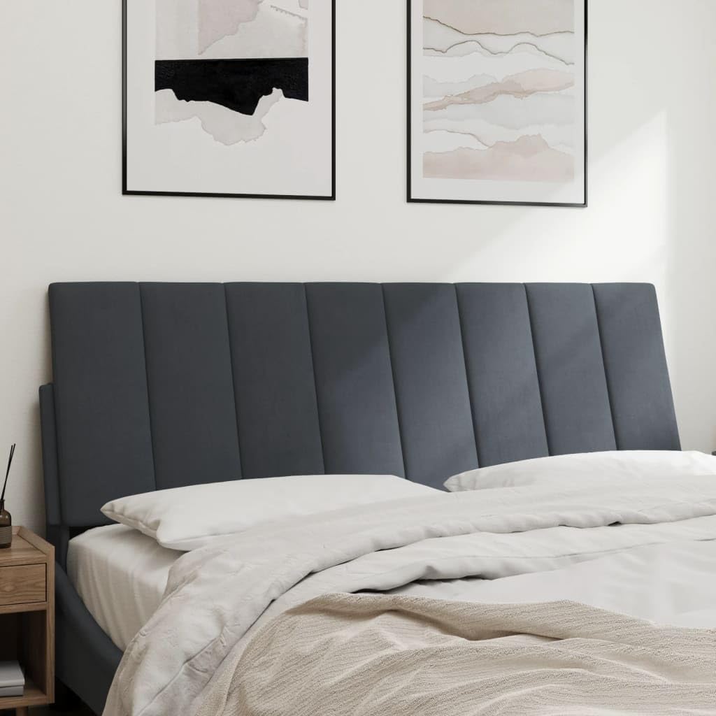 Foto 3 pulgar | Cojín De Cabecera Vidaxl Velvet Gris Oscuro 1,2 X 137 X 45 Cm - Venta Internacional.