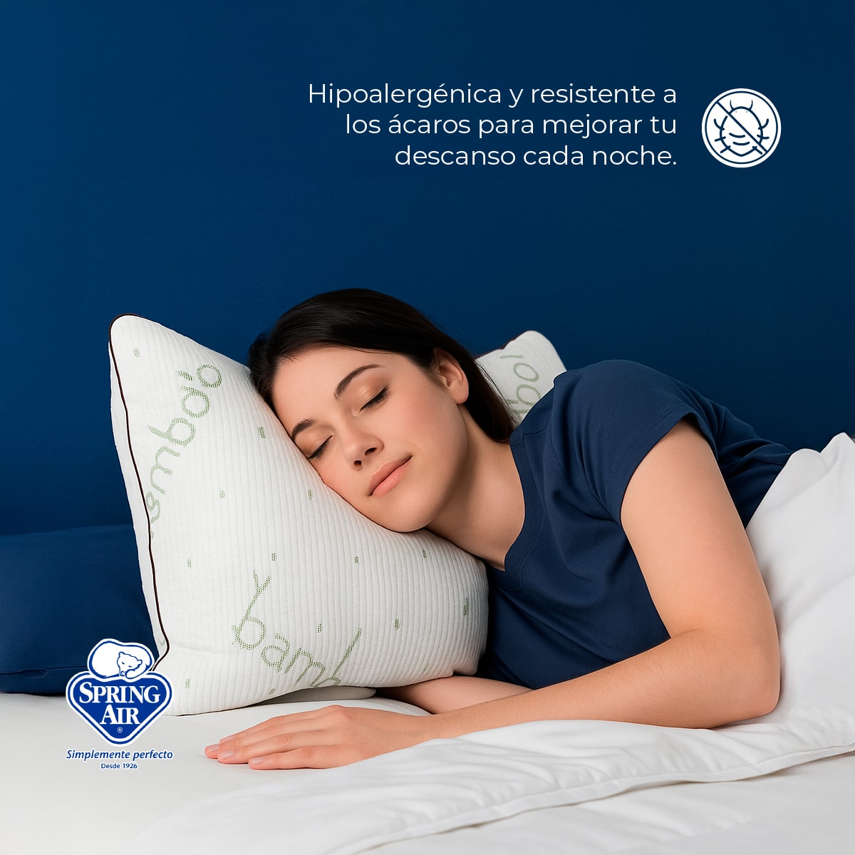 Foto 4 pulgar | Almohada Ajustable Memory Foam Coozy Bamboo, Ipoalergénica, Anti Ácaros Y Transpirable. Funda Removible Suave Y Lavable