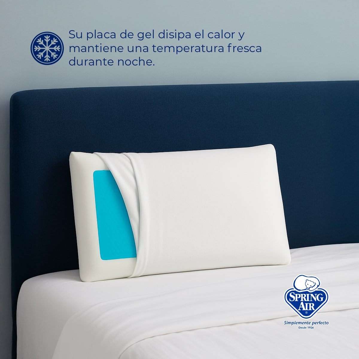 Foto 4 pulgar | Almohada Memory Foam Ice-cloud. Almohada Con Placa De Gel Regulador De Temperatura
