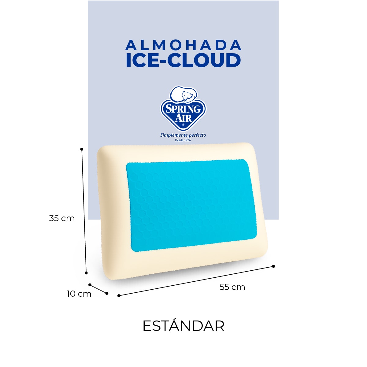 Foto 7 pulgar | Almohada Memory Foam Ice-cloud. Almohada Con Placa De Gel Regulador De Temperatura